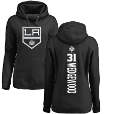 NHL Women's Adidas Los Angeles Kings #31 Scott Wedgewood Black Backer Pullover Hoodie