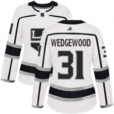 Women's Adidas Los Angeles Kings #31 Scott Wedgewood Authentic White Away NHL Jerse