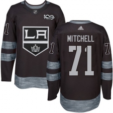 Men's Adidas Los Angeles Kings #71 Torrey Mitchell Authentic Black 1917-2017 100th Anniversary NHL Jersey