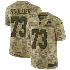 Men's Nike Washington Redskins #73 Chase Roullier Burgundy Limited Camo 2018 Salute to Service NFL Jersey