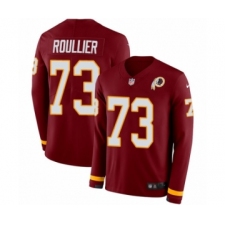 Men's Nike Washington Redskins #73 Chase Roullier Limited Burgundy Therma Long Sleeve NFL Jersey