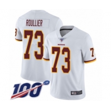 Men's Washington Redskins #73 Chase Roullier White Vapor Untouchable Limited Player 100th Season Football Jersey