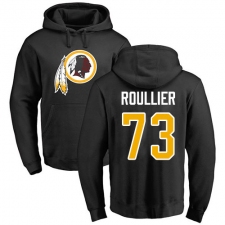 NFL Nike Washington Redskins #73 Chase Roullier Black Name & Number Logo Pullover Hoodie