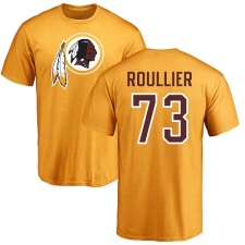 NFL Nike Washington Redskins #73 Chase Roullier Gold Name & Number Logo T-Shirt