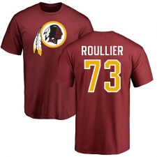 NFL Nike Washington Redskins #73 Chase Roullier Maroon Name & Number Logo T-Shirt