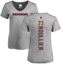 NFL Women's Nike Washington Redskins #73 Chase Roullier Ash Backer T-Shirt
