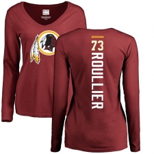 NFL Women's Nike Washington Redskins #73 Chase Roullier Maroon Backer Long Sleeve T-Shirt