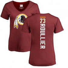 NFL Women's Nike Washington Redskins #73 Chase Roullier Maroon Backer T-Shirt