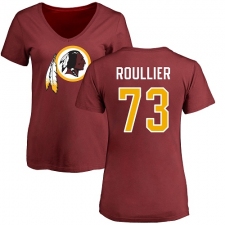 NFL Women's Nike Washington Redskins #73 Chase Roullier Maroon Name & Number Logo T-Shirt