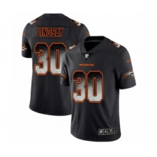 Men Denver Broncos #30 Phillip Lindsay Black Smoke Fashion Limited Jersey