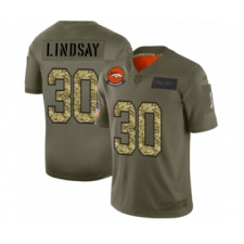 Men's Denver Broncos #30 Phillip Lindsay 2019 Olive Camo Salute to Service Limited Jersey