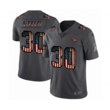 Men's Denver Broncos #30 Phillip Lindsay Limited Black USA Flag 2019 Salute To Service Football Jersey