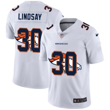 Men's Denver Broncos #30 Phillip Lindsay White Nike White Shadow Edition Limited Jersey