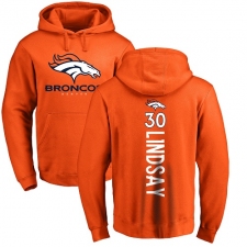 NFL Nike Denver Broncos #30 Phillip Lindsay Orange Backer Pullover Hoodie