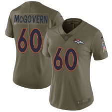 Women's Nike Denver Broncos #60 Connor McGovern Limited Olive 2017 Salute to Service NFL Jersey