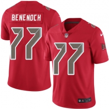 Men's Nike Tampa Bay Buccaneers #77 Caleb Benenoch Limited Red Rush Vapor Untouchable NFL Jersey