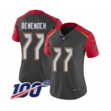 Women's Tampa Bay Buccaneers #77 Caleb Benenoch Limited Gray Inverted Legend 100th Season Football Jersey