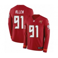 Youth Nike Tampa Bay Buccaneers #91 Beau Allen Limited Red Therma Long Sleeve NFL Jersey
