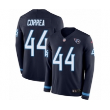 Men's Nike Tennessee Titans #44 Kamalei Correa Limited Navy Blue Therma Long Sleeve NFL Jersey