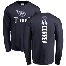 NFL Nike Tennessee Titans #44 Kamalei Correa Navy Blue Backer Long Sleeve T-Shirt