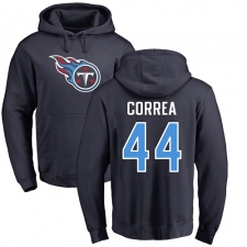 NFL Nike Tennessee Titans #44 Kamalei Correa Navy Blue Name & Number Logo Pullover Hoodie