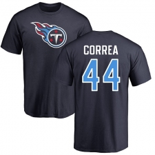 NFL Nike Tennessee Titans #44 Kamalei Correa Navy Blue Name & Number Logo T-Shirt