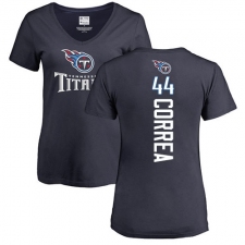 NFL Women's Nike Tennessee Titans #44 Kamalei Correa Navy Blue Backer T-Shirt
