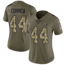 Women Nike Tennessee Titans #44 Kamalei Correa Limited Olive Camo 2017 Salute to Service NFL Jersey