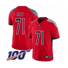 Men's Tennessee Titans #71 Dennis Kelly Limited Red Inverted Legend 100th Season Football Jersey