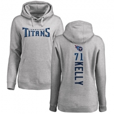 NFL Women's Nike Tennessee Titans #71 Dennis Kelly Ash Backer Pullover Hoodie