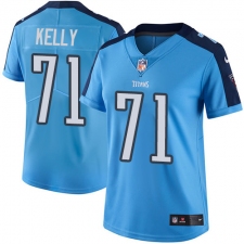 Women Nike Tennessee Titans #71 Dennis Kelly Limited Light Blue Rush Vapor Untouchable NFL Jersey