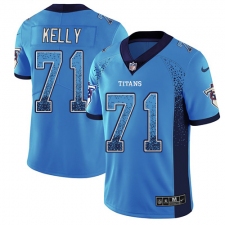 Youth Nike Tennessee Titans #71 Dennis Kelly Limited Blue Rush Drift Fashion NFL Jersey