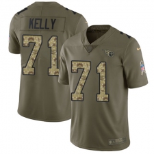 Youth Nike Tennessee Titans #71 Dennis Kelly Limited Olive Camo 2017 Salute to Service NFL Jersey
