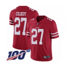 Men's San Francisco 49ers #27 Adrian Colbert Red Team Color Vapor Untouchable Limited Player 100th Season Football Jersey