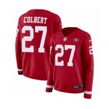 Women's Nike San Francisco 49ers #27 Adrian Colbert Limited Red Therma Long Sleeve NFL Jersey