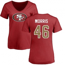 NFL Women's Nike San Francisco 49ers #46 Alfred Morris Red Name & Number Logo T-Shirt