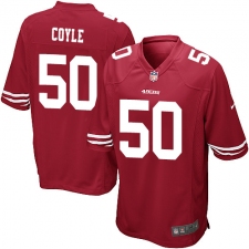 Men's Nike San Francisco 49ers #50 Brock Coyle Game Red Team Color NFL Jersey