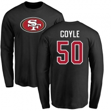 NFL Nike San Francisco 49ers #50 Brock Coyle Black Name & Number Logo Long Sleeve T-Shirt