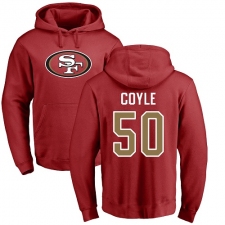 NFL Nike San Francisco 49ers #50 Brock Coyle Red Name & Number Logo Pullover Hoodie