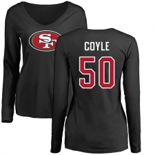 NFL Women's Nike San Francisco 49ers #50 Brock Coyle Black Name & Number Logo Long Sleeve T-Shirt
