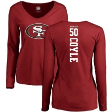 NFL Women's Nike San Francisco 49ers #50 Brock Coyle Red Backer Long Sleeve T-Shirtrsey