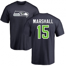 NFL Nike Seattle Seahawks #15 Brandon Marshall Navy Blue Name & Number Logo T-Shirt