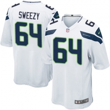 Men's Nike Seattle Seahawks #64 J.R. Sweezy Game White NFL Jersey