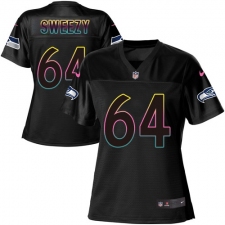 Women Nike Seattle Seahawks #64 J.R. Sweezy Game Black Fashion NFL Jersey