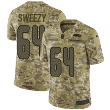 Youth Nike Seattle Seahawks #64 J.R. Sweezy Limited Camo 2018 Salute to Service NFL Jersey