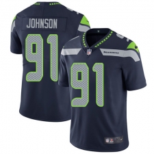 Men's Nike Seattle Seahawks #91 Tom Johnson Navy Blue Team Color Vapor Untouchable Limited Player NFL Jersey