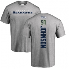 NFL Nike Seattle Seahawks #91 Tom Johnson Ash Backer T-Shirt