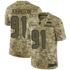 Youth Nike Seattle Seahawks #91 Tom Johnson Limited Camo 2018 Salute to Service NFL Jersey
