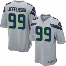 Men's Nike Seattle Seahawks #99 Quinton Jefferson Game Grey Alternate NFL Jersey