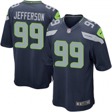 Men's Nike Seattle Seahawks #99 Quinton Jefferson Game Navy Blue Team Color NFL Jersey